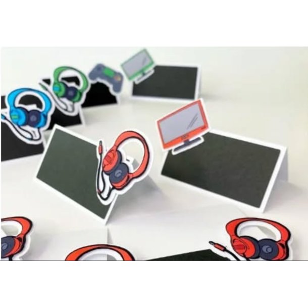 Bordkort gamer-tema, r�d sk�rm