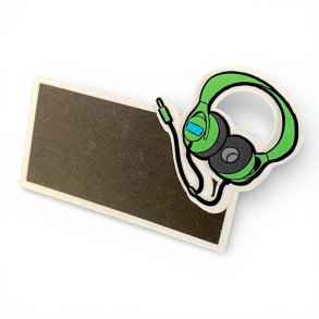 Bordkort gamer-tema, gr�n headset