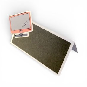 Bordkort gamer-tema, rosa sk�rm