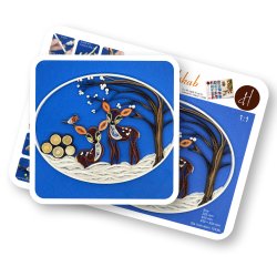 Ide-side Quilling Vinterlandskab R�dyr