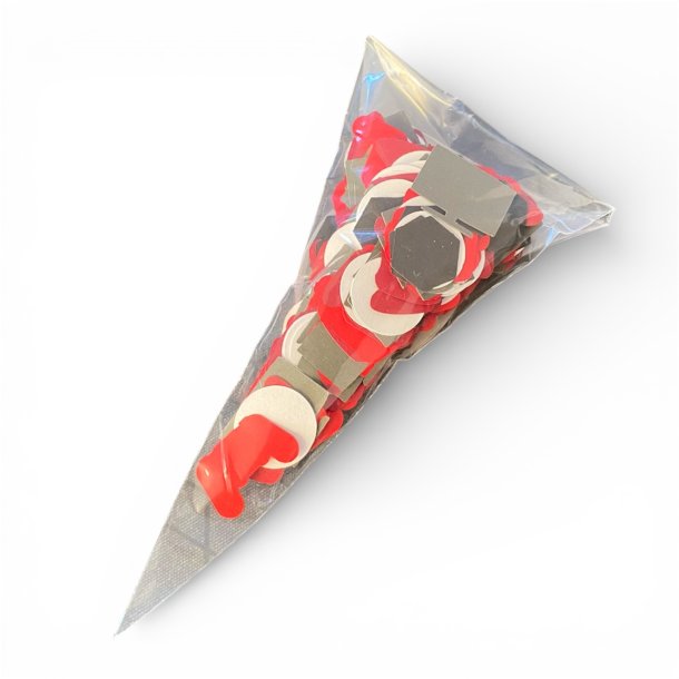 Gamer bordpynt, konfetti r�d