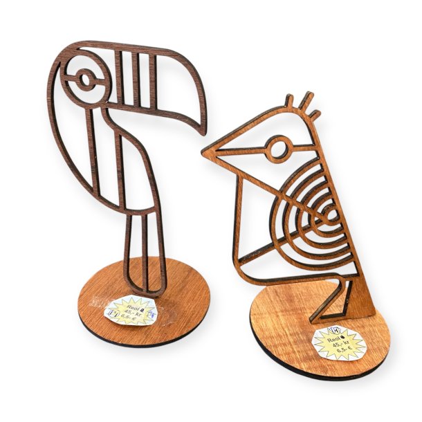 Laserskret tr-fugle par