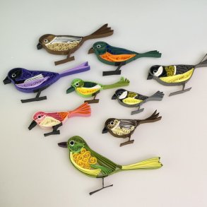 9 quilling fugle ( f� 9 mails tilsendt med billede og m�l)