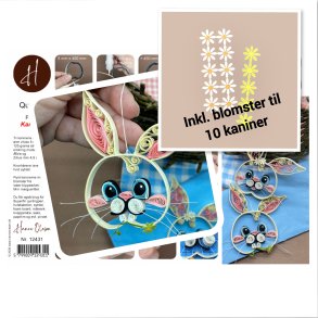 Instruktion Quilling Kaniner (inkl. blomster til 10 kaniner)