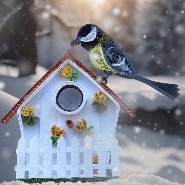 Instruktion Quilling Fuglehus