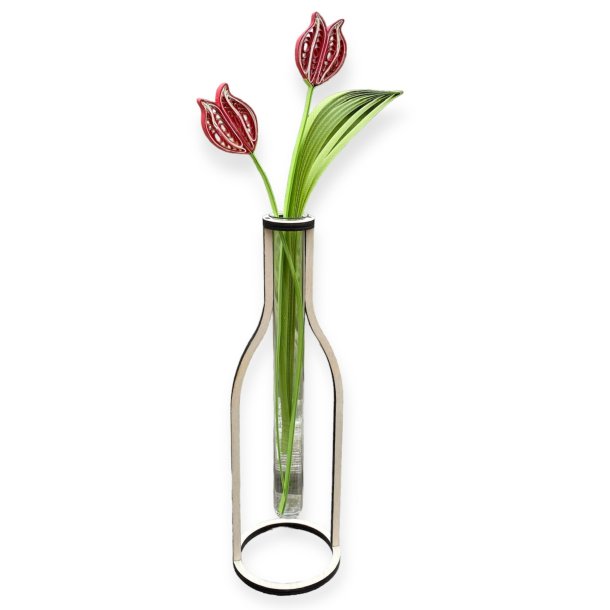 Trflaske med glas 19 cm