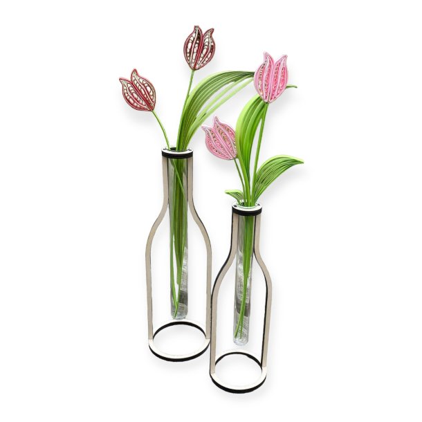 Trflaske med glas 19 cm