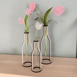 Trflaske med glas 19 cm