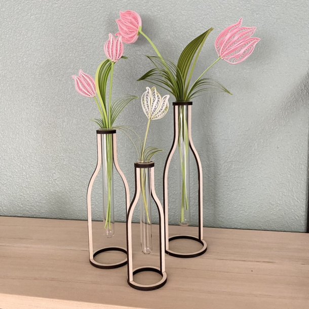 Trflaske med glas 19 cm