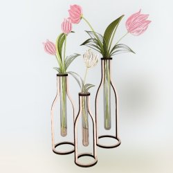 Trflaske med glas 19 cm