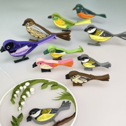 Modtag en mail med billede og m�l p� lilla quillingfugl (ikke instruktion)