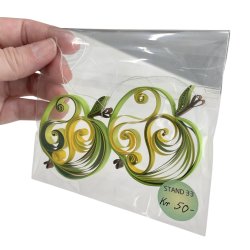 2 stk quilling �bler gr�n 5 cm