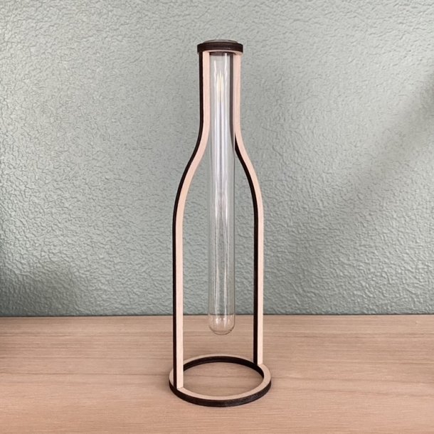 Trflaske med glas 19 cm